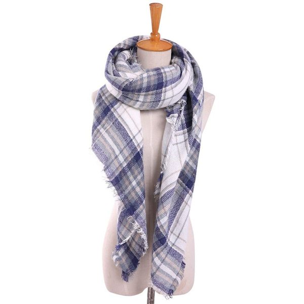Dam Villi Scarf Sommar Vår Stola Wrap Rutnät Mönster Lätt