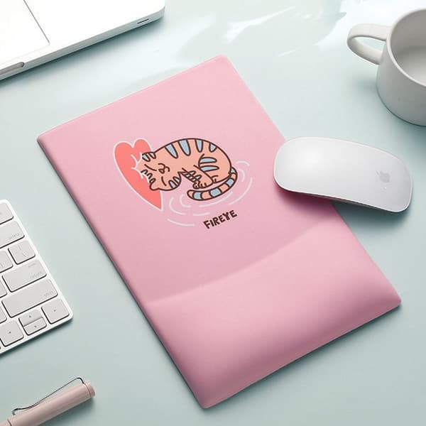 Silikon musematte med håndleddstøtte Ergonomisk musematte Sovende katt