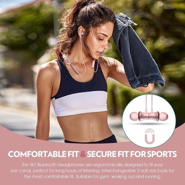 Bluetooth-headset trådløst nakkeheadset sport roségull