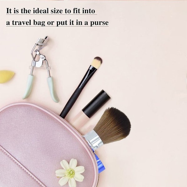 Bärbar Makeup Blush Brush med Retractable Handtag Kabuki Brush Blå