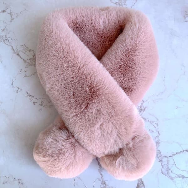 Fleece Gutte Jente Skjerf Varm Vinter Høst Barn Hals Skjerf Rosa