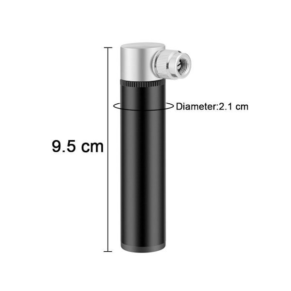 Mini-pyöränpumppu | Ilmapumppu | 120PSI | Musta