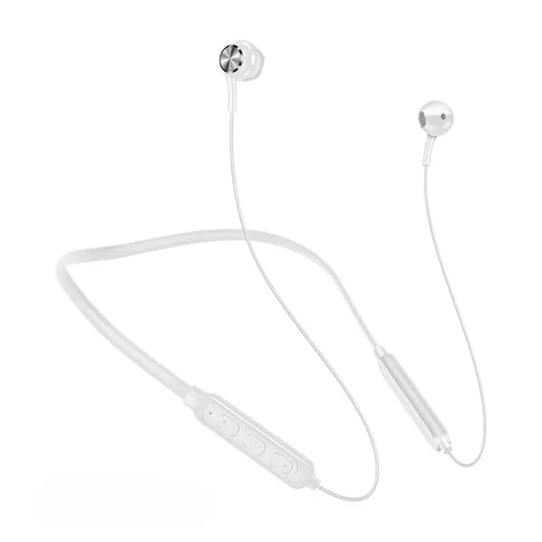 Bluetooth-hodetelefoner sport i øret, Bluetooth 5.0 hvit