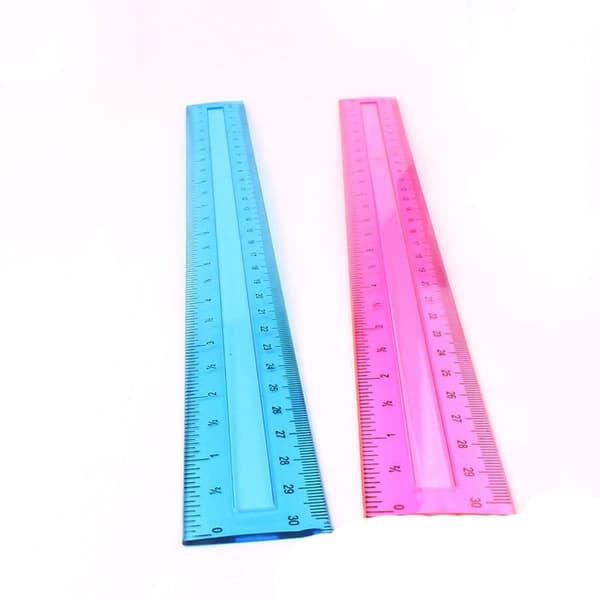 4-pack skol linjaler, transparent plastlinjal, dimensionsritning KLB