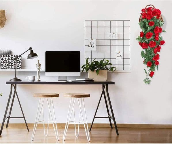 Kunstig Rosekrans Dekorasjon Hengende Kunstige Planter Rosevinranke
