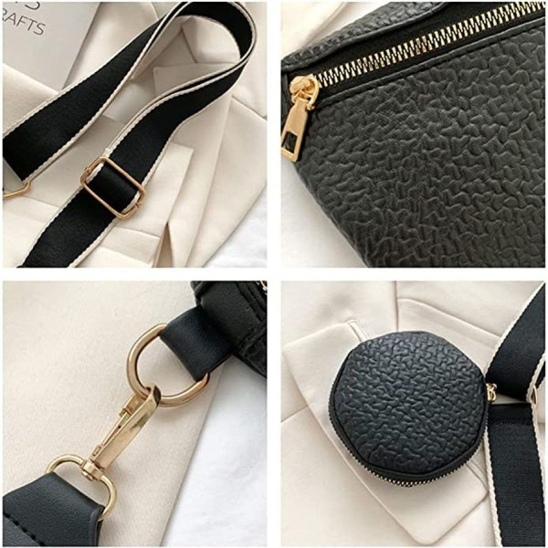 Crossbody väska dam midjeväska PU med plånbok, modern