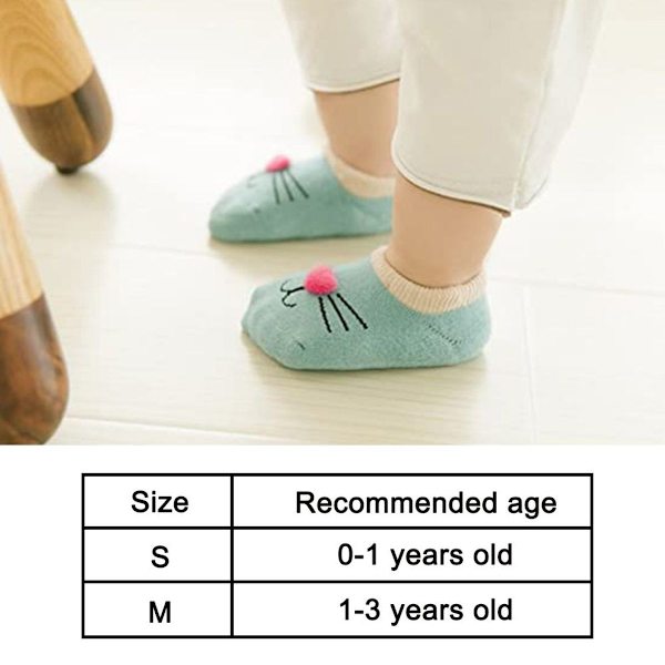 6 par babystrumpor med tjock sula, strumpor för spädbarn 6 par skäggmodeller KLB