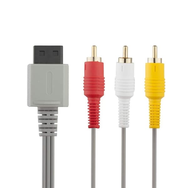 AV-kaapeli Wii Wii U:lle, 6ft Composite 3 RCA kullattu kaapeli