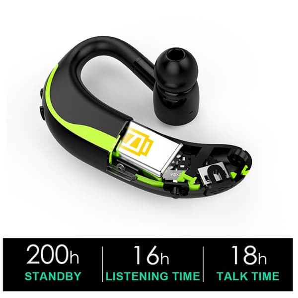 Bluetooth V5.0 Headset, Trådløse ørepropper for svart grønn