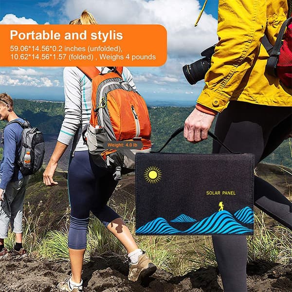 Solpanel 30W Vikbar Monokristallin med USB-A/USB QC