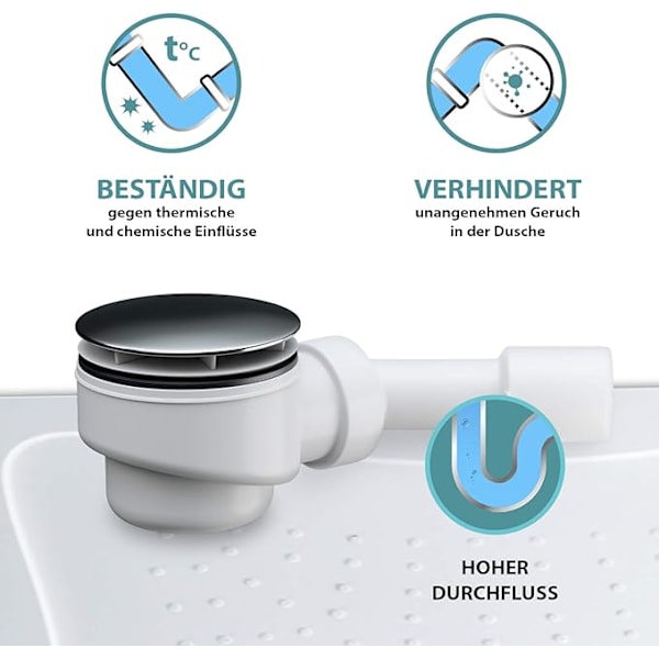 Avløpsenhet, med sifo, for dusjkar, med avløpshull,