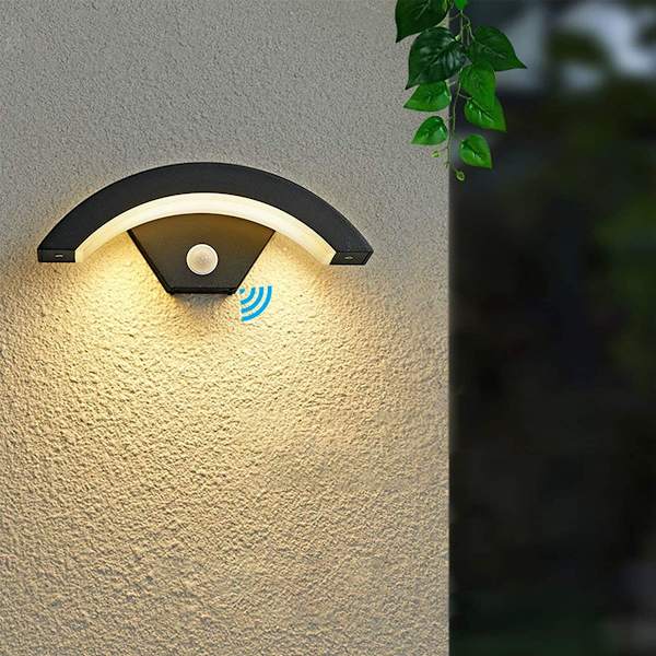 Antrasiitinharmaa 12W, ympäristöystävällinen LED-ulkoseinävalaisin, vedenpitävä, puutarhavalaisin, luova