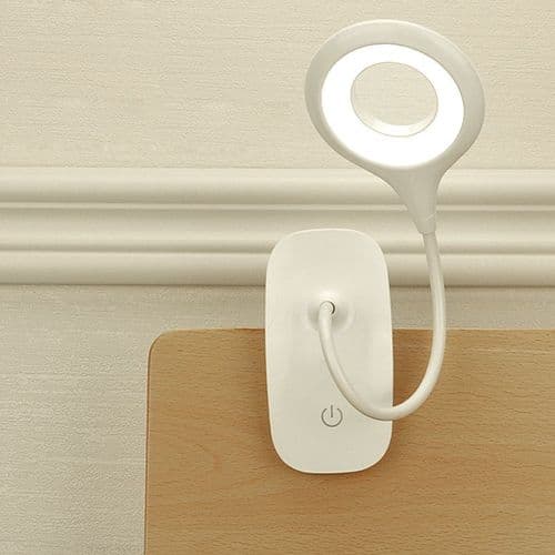 LED-klämlampa läslampa klämma med touchsensor, vit