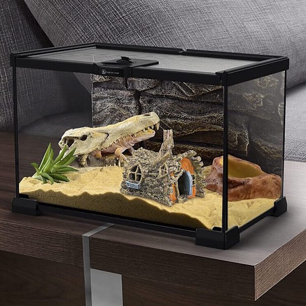 Akvarium prydnad Akvarium prydnader Harts grotta Lämplig för akvarium dekoration tillbehör(Tree House)-