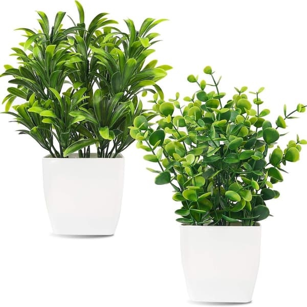 2 Pakke Kunstige Mini Kunstige Potteplanter