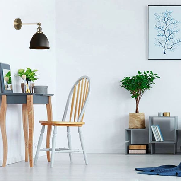 Moderne tak halvsirkel mini med svart metallskjerm svart