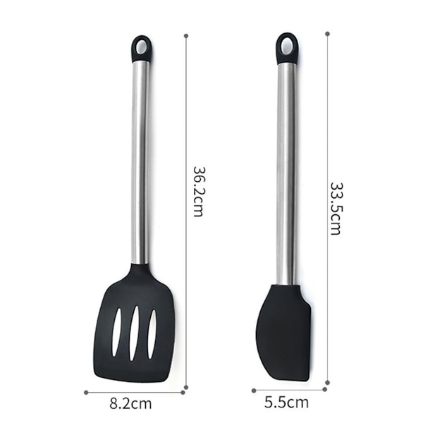 2-delt mini køkkenredskabssæt - rustfrit stål og skovl + skraber KLB