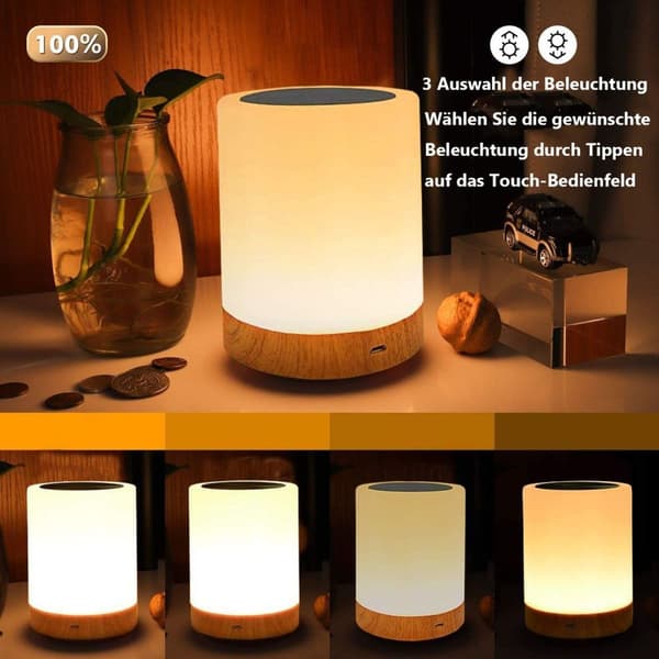 LED touch-lampe til soveværelse, stue, kontor - sengelampe med KLB