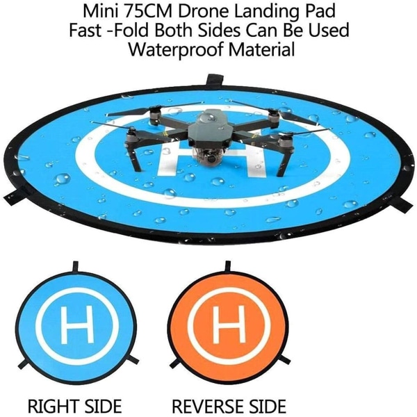 Drone Landing Pad, Universal Vandtæt D 75cm/30'' Bærbar Foldbar KLB