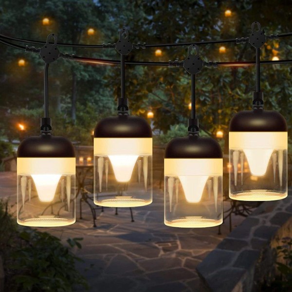 SUWITU LED Fairy Lights Outdoor 15 m Pærer Fairy Lights Outdoor Power med 8 KLB
