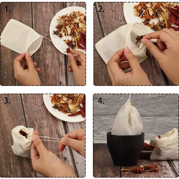 30-pack kryddpåsar för matlagning, ostdukspåsar för silning