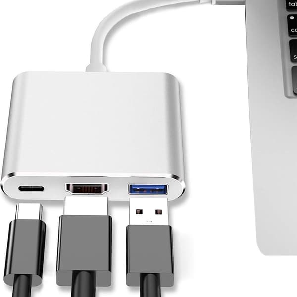 USB-C-HDMI-sovitin (tukee 4K/30Hz) - Type-C 3-in-1-muunnin KLB