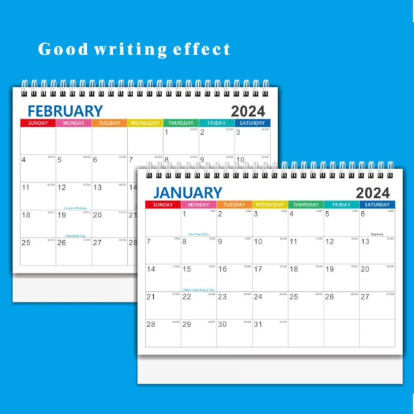 2024 Skrivebords kalender - Stående Flip Skrivebords kalender 2024, Januar 2024-Desember Stil2 KLB