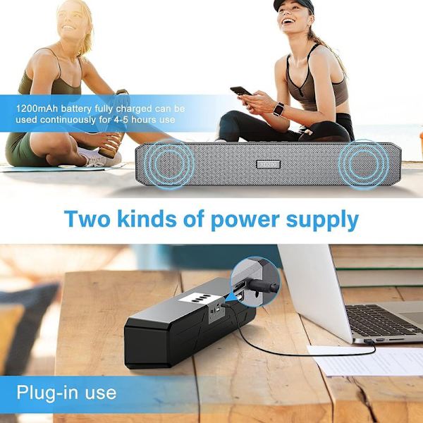 Skrivbordshögtalare med Bluetooth 5.0-anslutning, PC