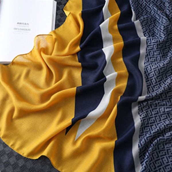 Ruterad halsduk dam vinter mjuk filt halsduk oversized med fransar KLB