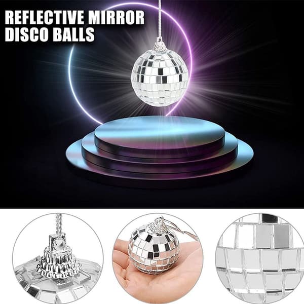 Sølv Disco Reflekterende Speil Julekuler 10cm KLB