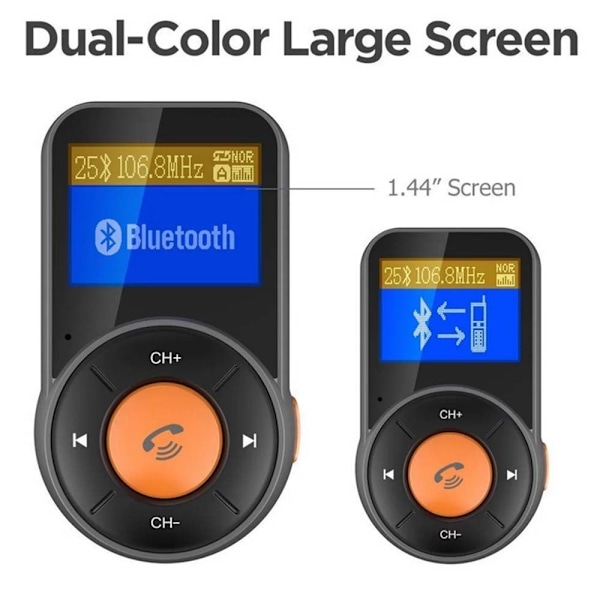Bluetooth FM-transmitter til bilen, lydadapter og modtager med