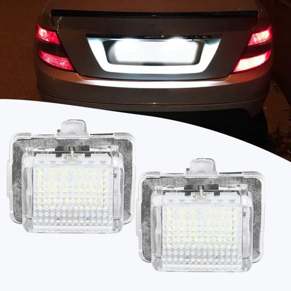 Bilnummerplåtsbelysning - 2 st LED-nummerplåtsbelysning för C-klass S204 5-dörrars KLB
