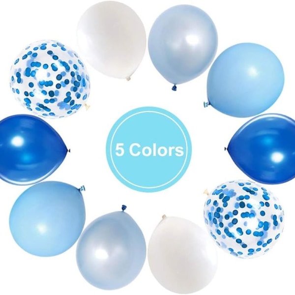 Royal Blue Confetti Latex Balloons, 50 kpl, 12 tuumaa kirkas