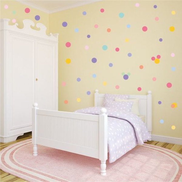 Paket med 10 Färgglada Polka Dot Väggdekaler Självhäftande DIY Barnkammare Sovrum