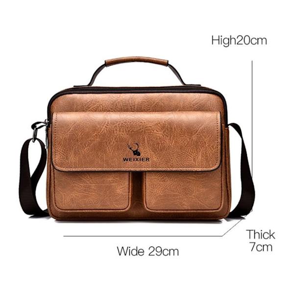 D241 Herr Business Axelväska Stor Kapacitet Casual Messenger Bag (Svart)