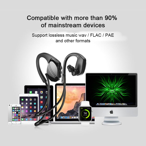 Bluetooth Høretelefoner Sved-Resistente Bluetooth Sort