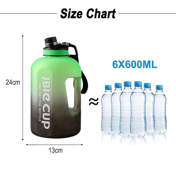 Vandflaske Tid Markør Sugerør Grøn 1900ml KLB
