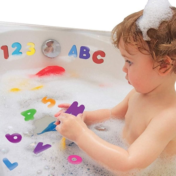 Badeklistermærker Flydende bogstaver Børn Badelegetøj Baby Pædagogisk Badeværelse Alfabet KLB