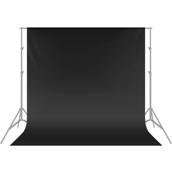 Baggrund(sort)3 x 3 m Fotostudie Folding Pure Muslin til fotografering, video og fjernsyn -