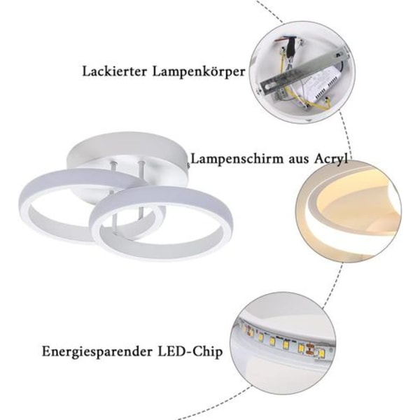 LED loftslampe, loftslampe, 18W, moderne