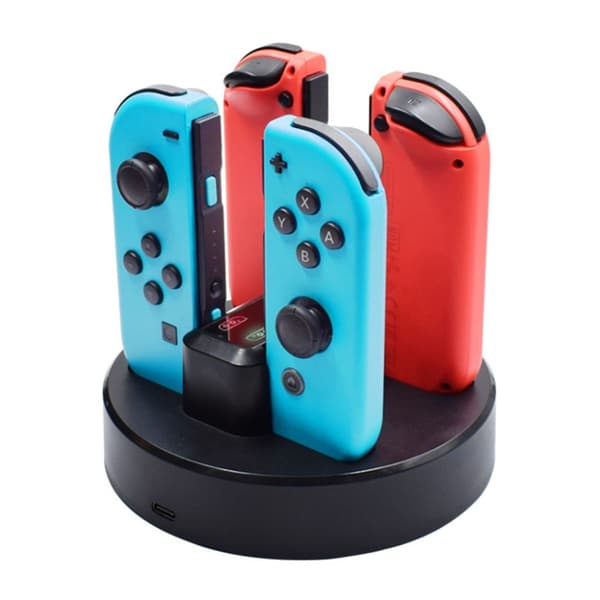 Multifunksjonell lader 4 ladestasjon dock for Nintendo Switch kontroller KLB
