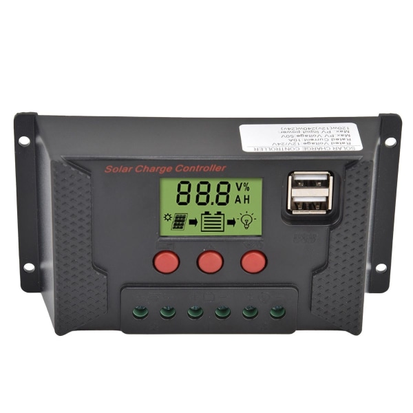 PWM LCD solcelleladeregulator 12V 24V 10A batteriladning KLB