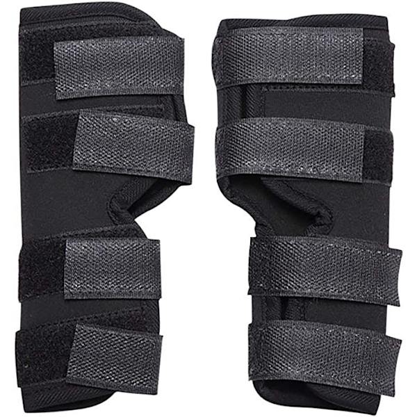 Reflekterende hundebenstøtte (sort) med sikkerhedsreflekterende strimmel til for- og bagbenstøtte til hund. Animal Paw Compression Pack til skader Art