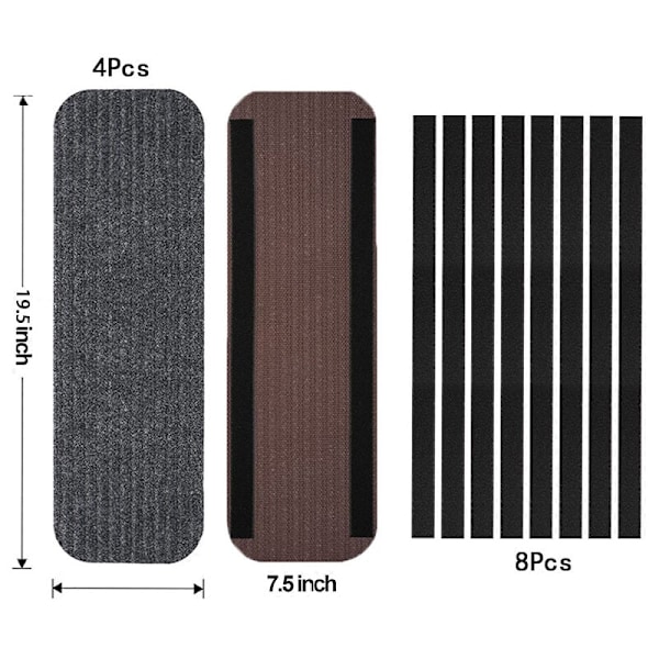 Tapis pour Lippert Solid Step et Morryde Step Above (lot de 4 – Tapis Morryde Step Above, 49.5x19 cm) KLB