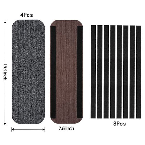 Teppe for Lippert Solid Step og Morryde Step Above (4-pak - Morryde Step Above-teppe, 49,5x19 cm) KLB