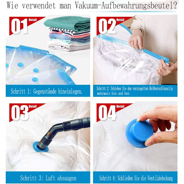BoxLegend vakuumposer 10 stk 100x80cm 80x60cm opbevaringsposer rejse KLB