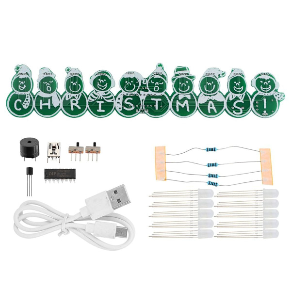 USB DIY värikäs LED-musiikkijoulupukkisetti loma KLB