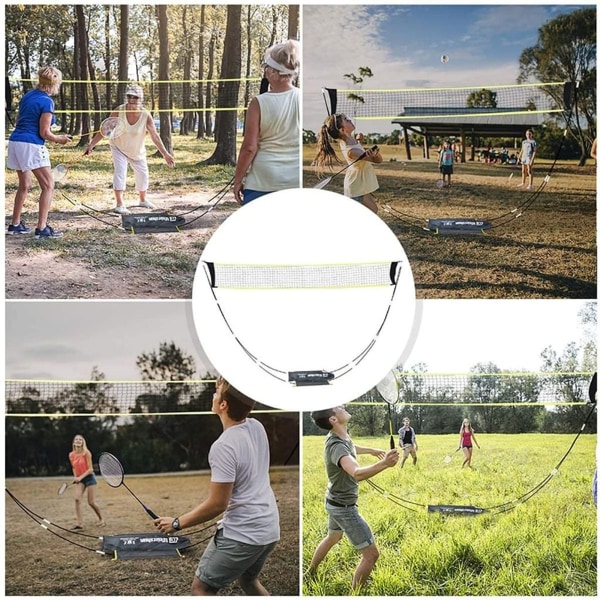 Kikilive Bærbar Badminton Net Sæt med Stativ Bærepose, Volleyball Net til KLB