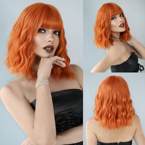 Orange kort lockig damperuk