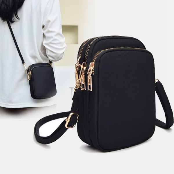 Musta matkapuhelimen crossbody-laukku, pieni crossbody-laukku naisille, matkapuhelinkotelo